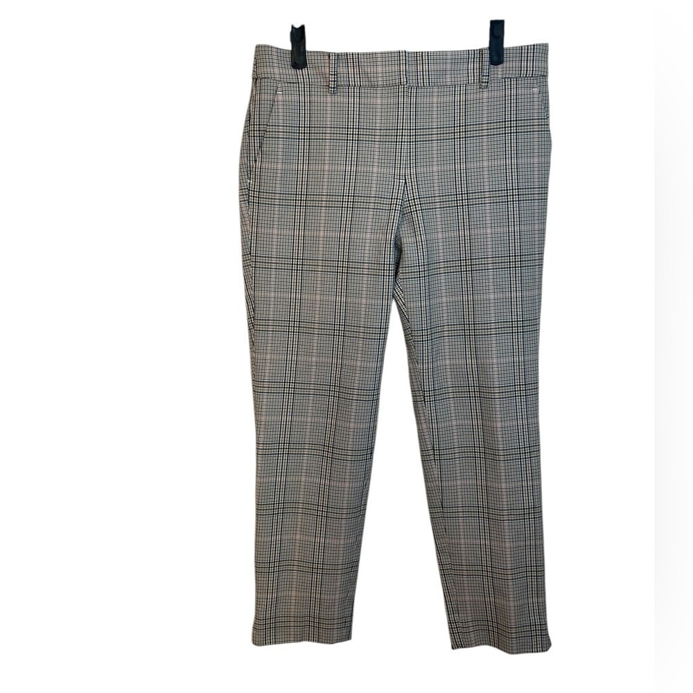 Talbots Brown & Baby Pink Plaid Ankle Trousers